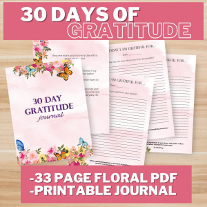 SAVE - COUPON!  30 Day Gratitude Journal